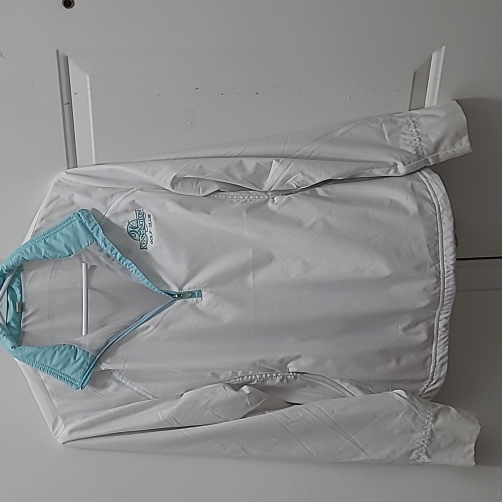 Golf  Kensington white & Aquamarine  light weight Golf jacket  100%polyester - Picture 2 of 9